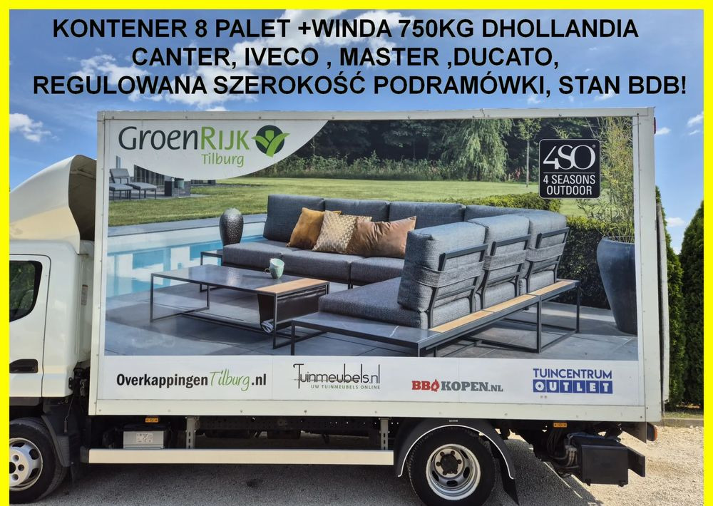 Kontener 8 palet +winda Dhollandia 750kg 2014 rok, regulowana szer. podramówki, Canter, Iveco, Master ,Ducato, Inne - Swap body - box: picture 1 Kontener 8 palet +winda Dhollandia 750kg 2014 rok, regulowana szer. podramówki, Canter, Iveco, Master ,Ducato, Inne - Swap body - box: picture 1