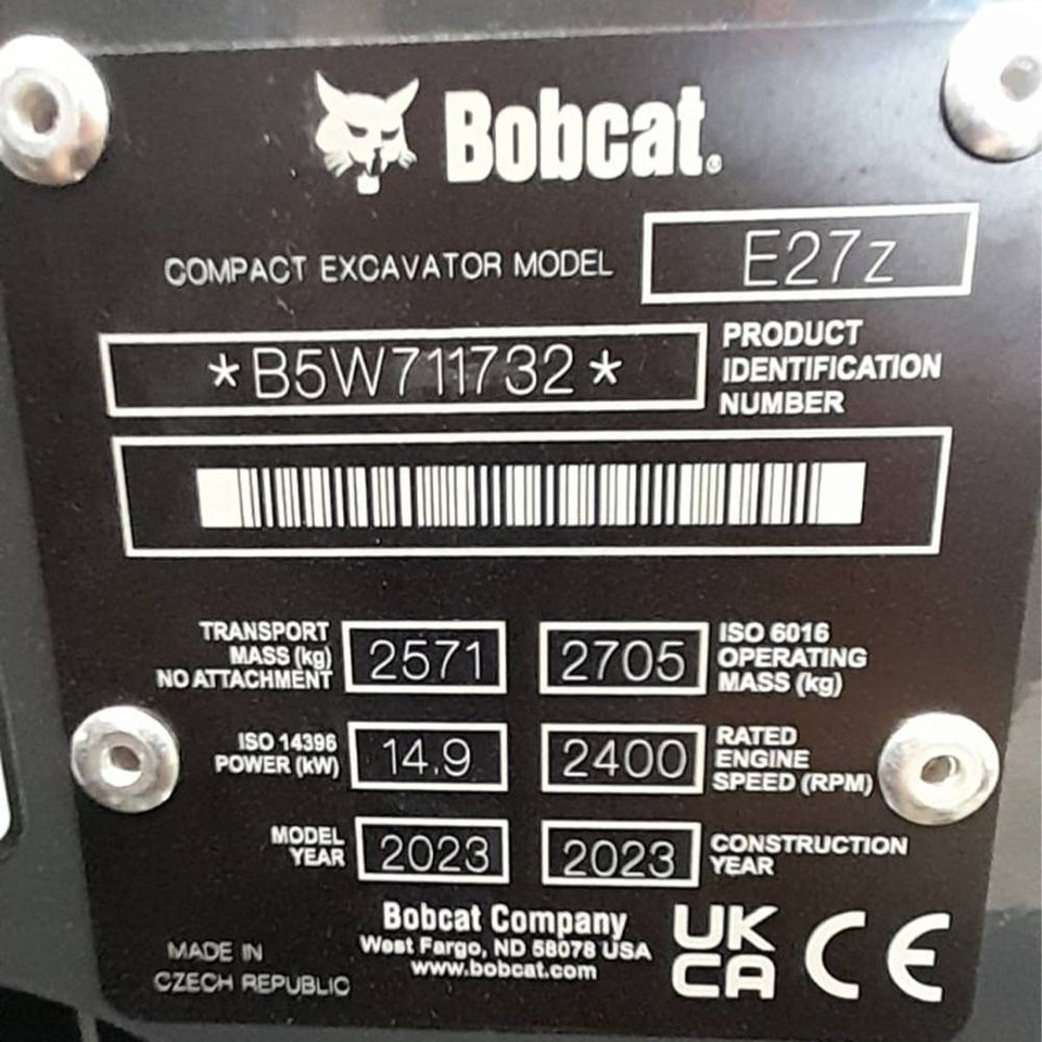 Mini excavator Bobcat E 27z: picture 10