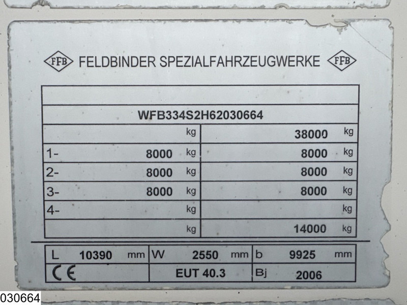 Feldbinder Silo 40.000 Liter, 3 Comp - Tank semi-trailer: picture 4 Feldbinder Silo 40.000 Liter, 3 Comp - Tank semi-trailer: picture 4