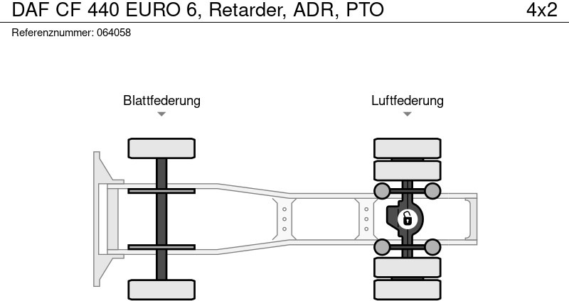 Tractor unit DAF CF 440 EURO 6, Retarder, ADR, PTO: picture 13