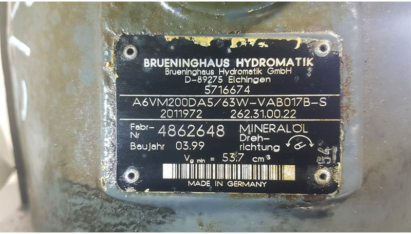 Brueninghaus Hydromatik A6VM200DA5/63W - Drive motor/Fahrmotor/Rijmotor - Hydraulics: picture 4 Brueninghaus Hydromatik A6VM200DA5/63W - Drive motor/Fahrmotor/Rijmotor - Hydraulics: picture 4