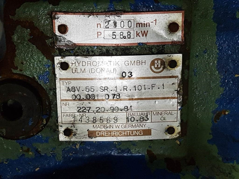 Hydraulics for Construction machinery Hydromatik A8V55SR1R101F100081-227.20.90.81-Load sensing pump: picture 6 Hydraulics for Construction machinery Hydromatik A8V55SR1R101F100081-227.20.90.81-Load sensing pump: picture 6