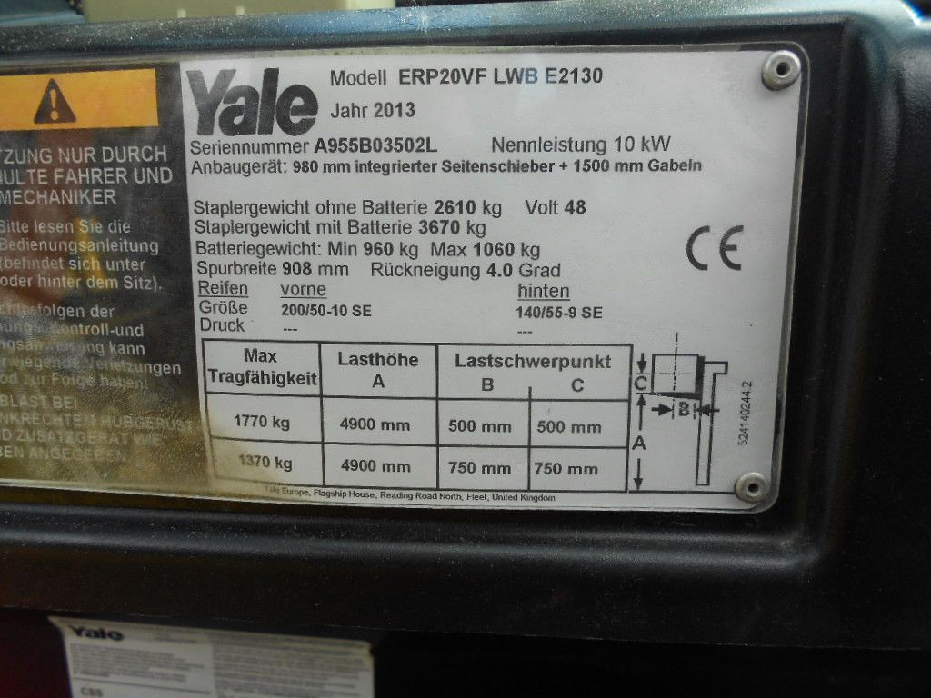 Leasing of Yale ERP20VF, 2 Tonnen Stapler Yale ERP20VF, 2 Tonnen Stapler Yale ERP20VF, 2 Tonnen Stapler Yale ERP20VF, 2 Tonnen Stapler: picture 27