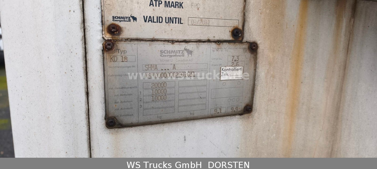 Schmitz Cargobull KO18 TKing SL 100 Rohrbahn Fleisch - Refrigerator trailer: picture 5 Schmitz Cargobull KO18 TKing SL 100 Rohrbahn Fleisch - Refrigerator trailer: picture 5