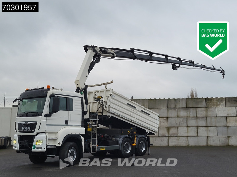MAN TGS 33.420 6X6 Palfinger PK33002 EH Crane 12m3 tipper Manual Retarder Big-Axle Euro 6 - Tipper, Crane truck: picture 1 MAN TGS 33.420 6X6 Palfinger PK33002 EH Crane 12m3 tipper Manual Retarder Big-Axle Euro 6 - Tipper, Crane truck: picture 1