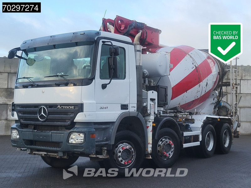 Mercedes-Benz Actros 3241 8X4 Putzmeister M24-3 Pump + 9m3 LIEBHERR Mixer Steelsuspension 3-Pedals Euro 4 - Concrete pump truck: picture 1 Mercedes-Benz Actros 3241 8X4 Putzmeister M24-3 Pump + 9m3 LIEBHERR Mixer Steelsuspension 3-Pedals Euro 4 - Concrete pump truck: picture 1