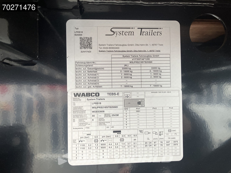 New Curtainsider semi-trailer SYSTEM TRAILERS LPRS18 NEW Tailgate Lenkachse Hartholz-Bodenn: picture 20