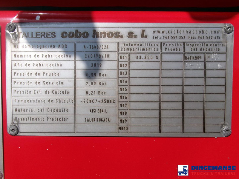 Tank semi-trailer COBO Bitumen tank inox 34 m3 / 1 comp: picture 15