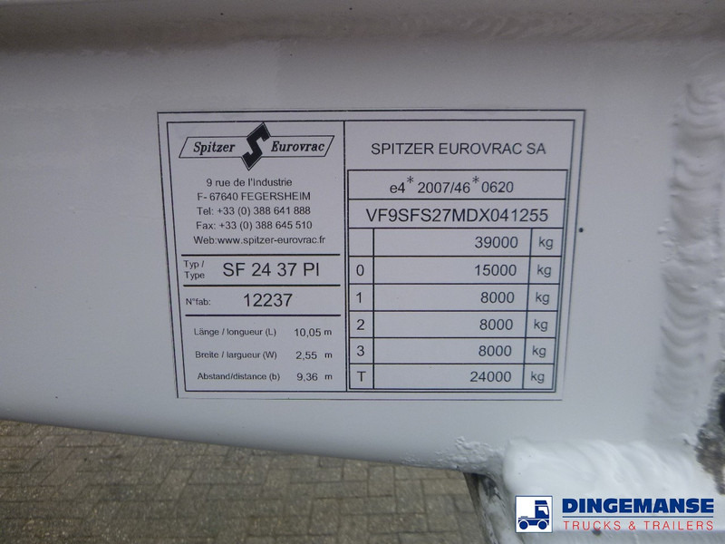 Tank semi-trailer SPITZER Powder tank alu 37 m3 / 1 comp: picture 13