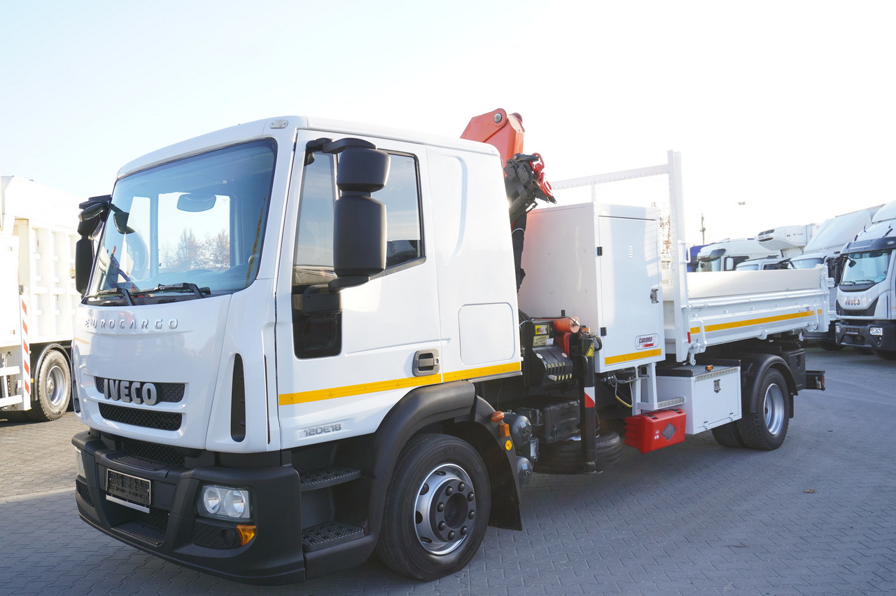 Dropside/ Flatbed truck, Crane truck IVECO Eurocargo 120E18 Crane Palfinger / 3-way tipper / sleeper cab: picture 6
