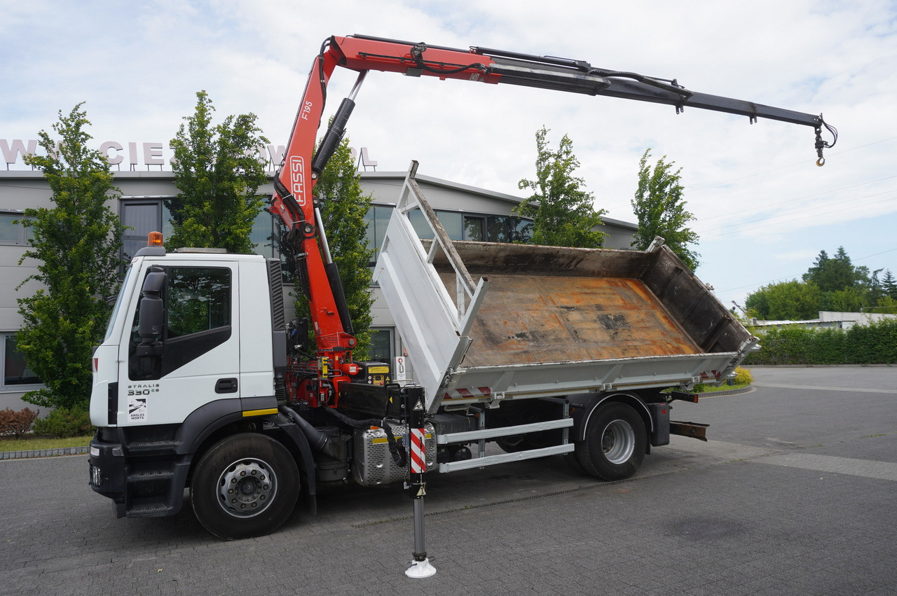 Tipper, Crane truck IVECO STRALIS 330 E6 / FASSI 195A 8.5 T / 3-side tipper: picture 17