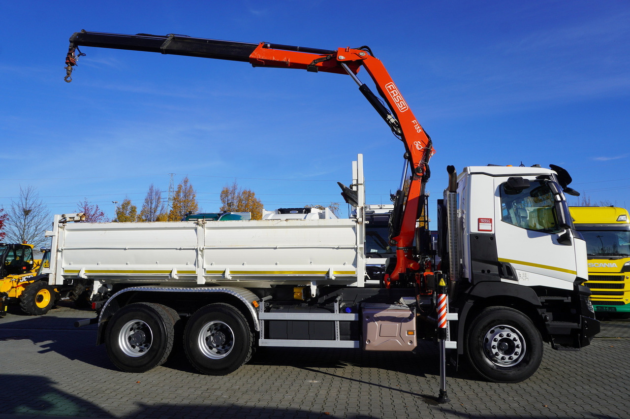 Tipper, Crane truck RENAULT C380 E6 6×4 / HDS Fassi F135 2700 MTH / Range 8 m / 5.6 t lifting capacity / 3-side tipper / Bortmatic: picture 17 Tipper, Crane truck RENAULT C380 E6 6×4 / HDS Fassi F135 2700 MTH / Range 8 m / 5.6 t lifting capacity / 3-side tipper / Bortmatic: picture 17