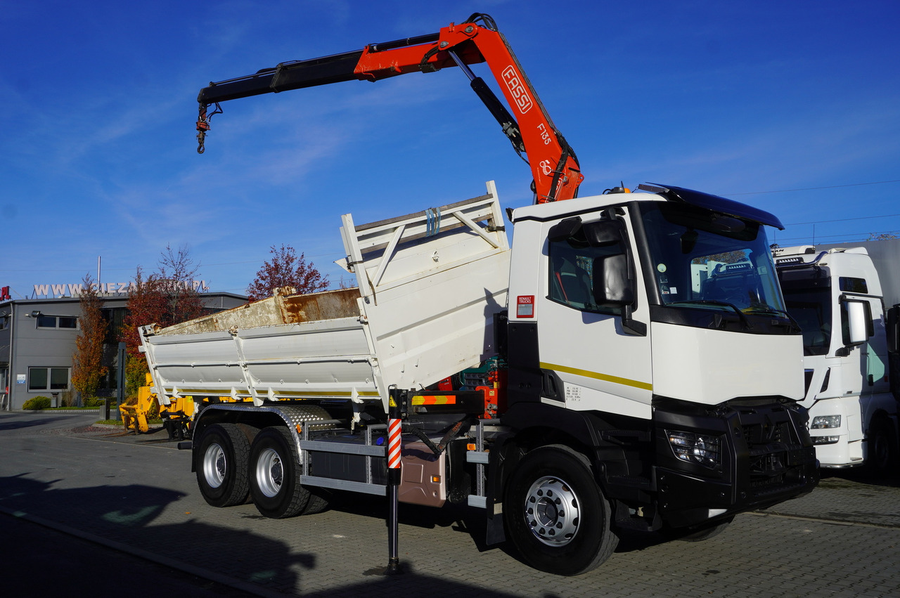 Tipper, Crane truck RENAULT C380 E6 6×4 / HDS Fassi F135 2700 MTH / Range 8 m / 5.6 t lifting capacity / 3-side tipper / Bortmatic: picture 12 Tipper, Crane truck RENAULT C380 E6 6×4 / HDS Fassi F135 2700 MTH / Range 8 m / 5.6 t lifting capacity / 3-side tipper / Bortmatic: picture 12