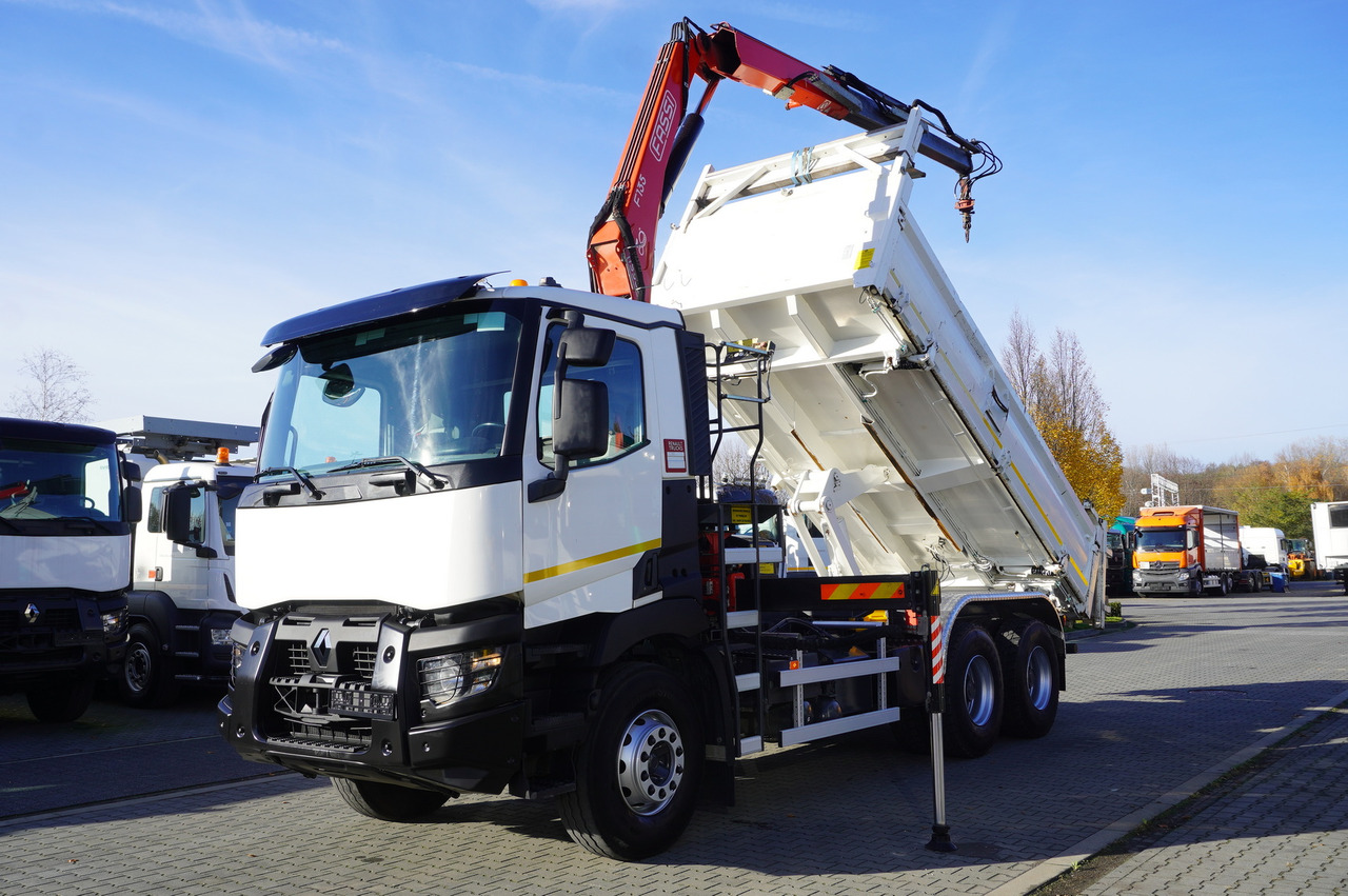 Tipper, Crane truck RENAULT C380 E6 6×4 / HDS Fassi F135 2700 MTH / Range 8 m / 5.6 t lifting capacity / 3-side tipper / Bortmatic: picture 8 Tipper, Crane truck RENAULT C380 E6 6×4 / HDS Fassi F135 2700 MTH / Range 8 m / 5.6 t lifting capacity / 3-side tipper / Bortmatic: picture 8