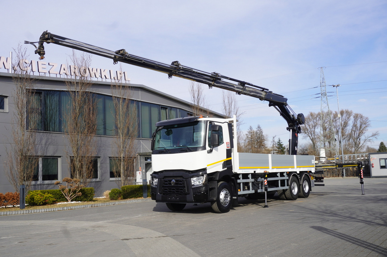 RENAULT C430 / 15 m crane HIAB 244 EP-5 HIDUO 8400 kg / Platform with stanchions - Crane truck: picture 1 RENAULT C430 / 15 m crane HIAB 244 EP-5 HIDUO 8400 kg / Platform with stanchions - Crane truck: picture 1