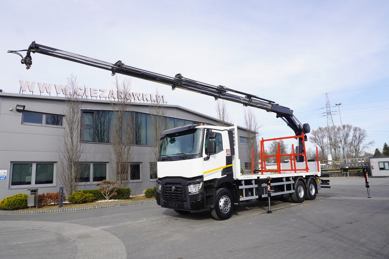 RENAULT C430 / 15 m crane HIAB 244 EP-5 HIDUO 8400 kg / Platform with stanchions - Crane truck: picture 2 RENAULT C430 / 15 m crane HIAB 244 EP-5 HIDUO 8400 kg / Platform with stanchions - Crane truck: picture 2