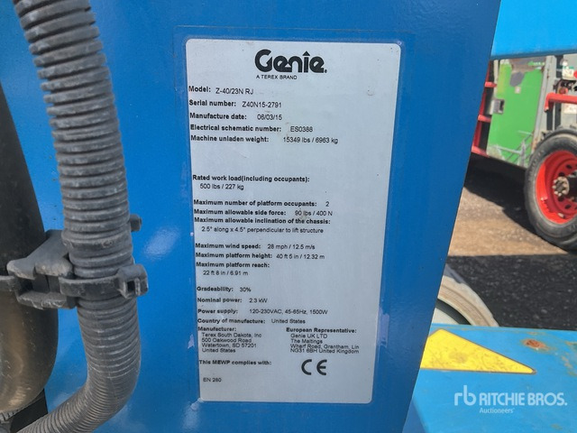 2015 Genie Z40/23NRJ Articulating Boom Lift - Articulated boom: picture 1 2015 Genie Z40/23NRJ Articulating Boom Lift - Articulated boom: picture 1