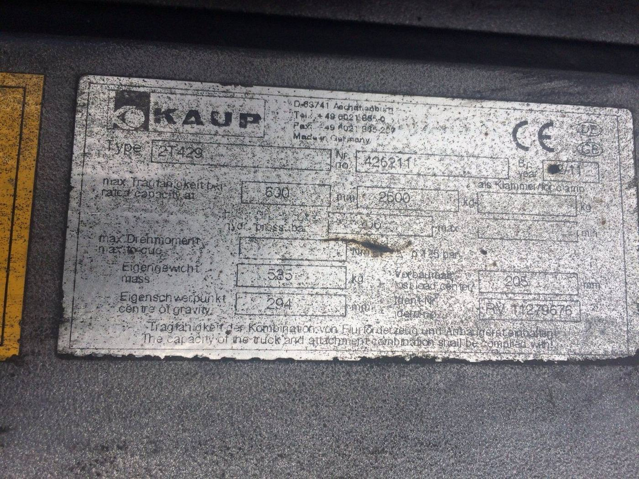 Kaup Double Pallet Handler with separate side shift - Attachment: picture 4 Kaup Double Pallet Handler with separate side shift - Attachment: picture 4