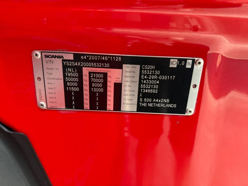 Tractor unit Scania S500 Retarder Standairco Full-Air Smart tacho 2 Alcoa, Top: picture 16