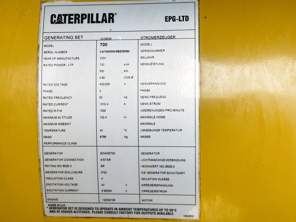Caterpillar 700 (4059) - Generator set: picture 5 Caterpillar 700 (4059) - Generator set: picture 5