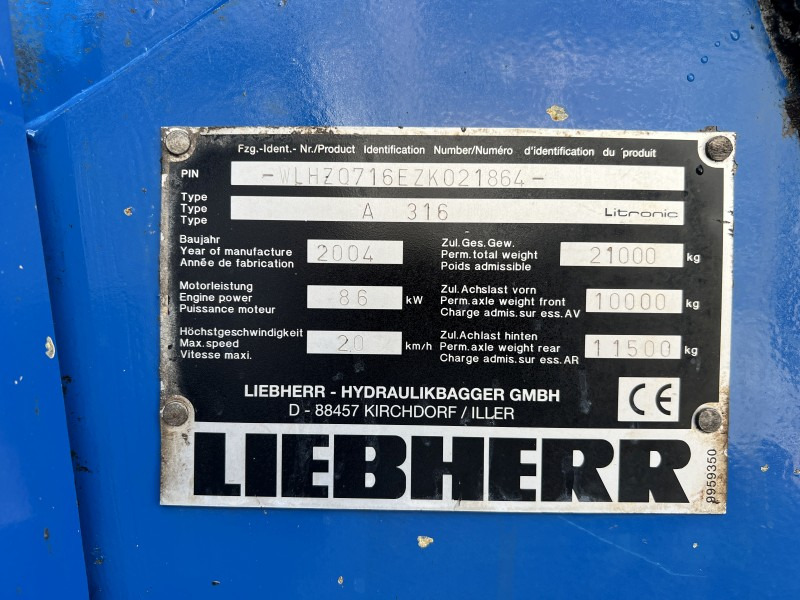 Waste/ Industry handler Liebherr A 316 Litronic (110986): picture 8