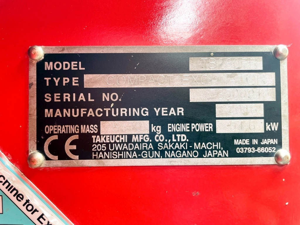 Takeuchi TB280FR (4002) - Mini excavator: picture 3 Takeuchi TB280FR (4002) - Mini excavator: picture 3