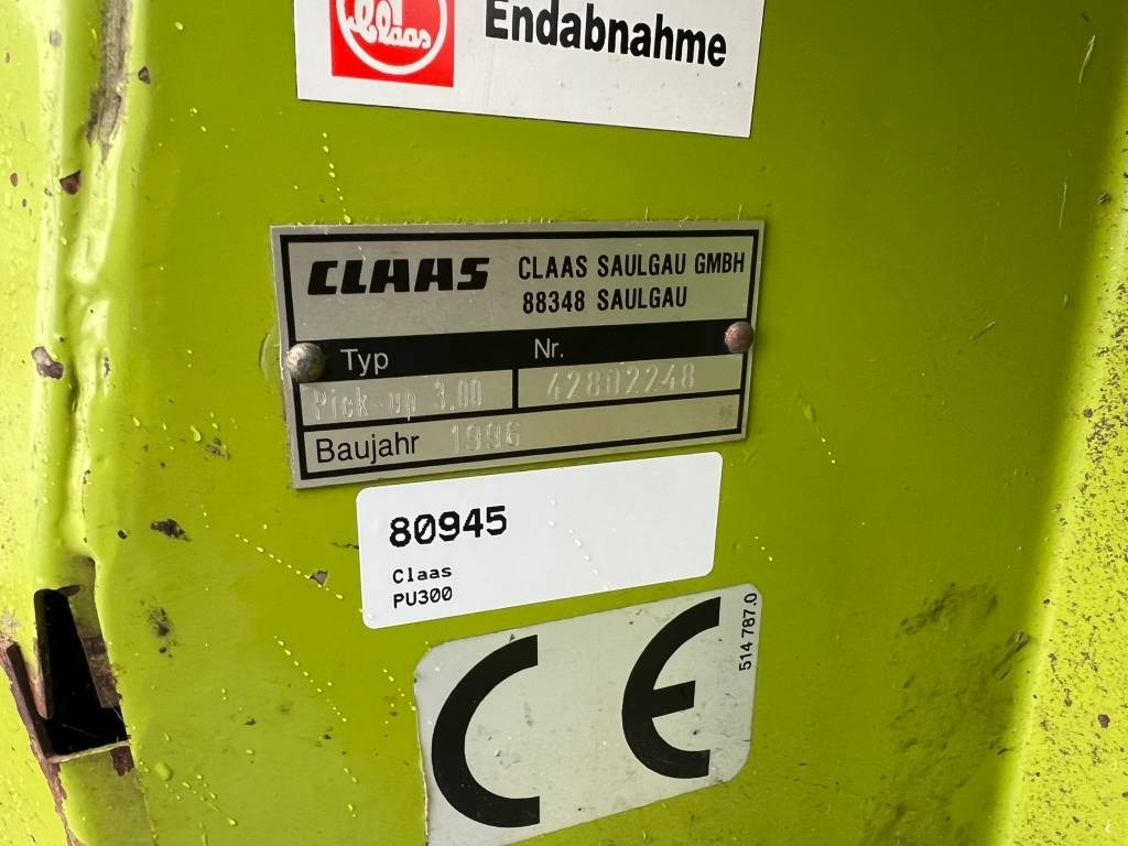 Forage harvester attachment Claas PU 300 Gras pickup: picture 8