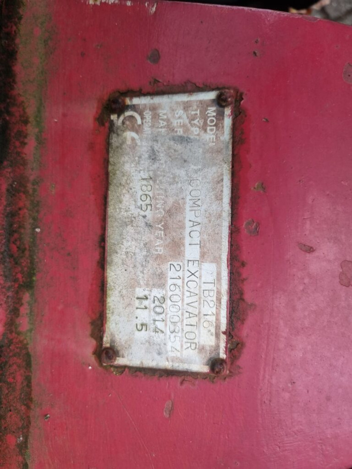 Mini excavator TAKEUCHI TB216 minidigger: picture 8 Mini excavator TAKEUCHI TB216 minidigger: picture 8