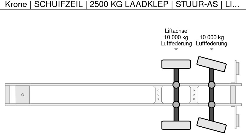 Curtainsider semi-trailer Krone | SCHUIFZEIL | 2500 KG LAADKLEP | STUUR-AS | LIFT-AS |: picture 18 Curtainsider semi-trailer Krone | SCHUIFZEIL | 2500 KG LAADKLEP | STUUR-AS | LIFT-AS |: picture 18