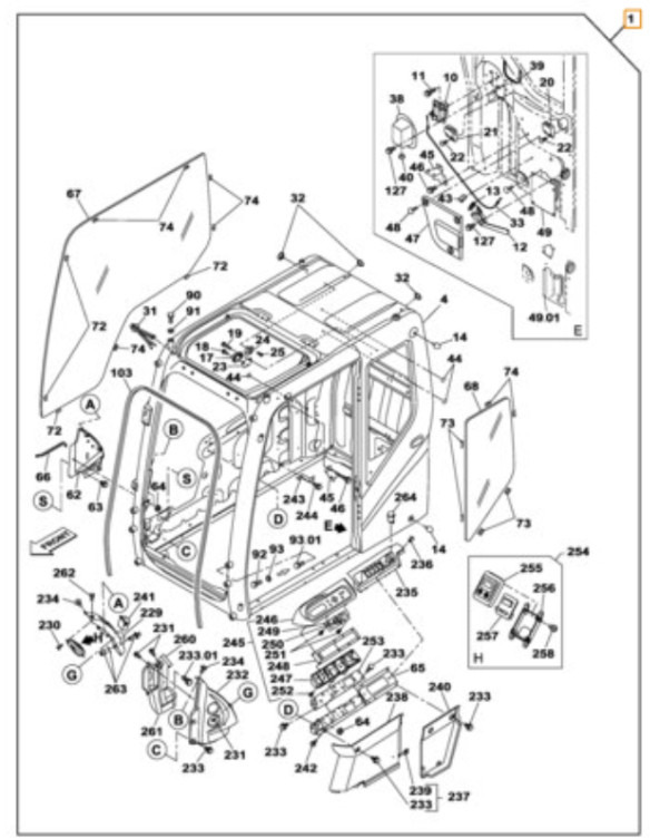 Case KHN16512 - KHN16511 - Cab for Construction machinery: picture 1 Case KHN16512 - KHN16511 - Cab for Construction machinery: picture 1