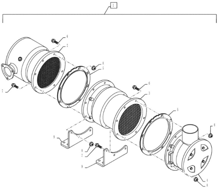Kobelco VA32K3402011 - VA32K3402012 - Catalytic converter for Construction machinery: picture 1 Kobelco VA32K3402011 - VA32K3402012 - Catalytic converter for Construction machinery: picture 1