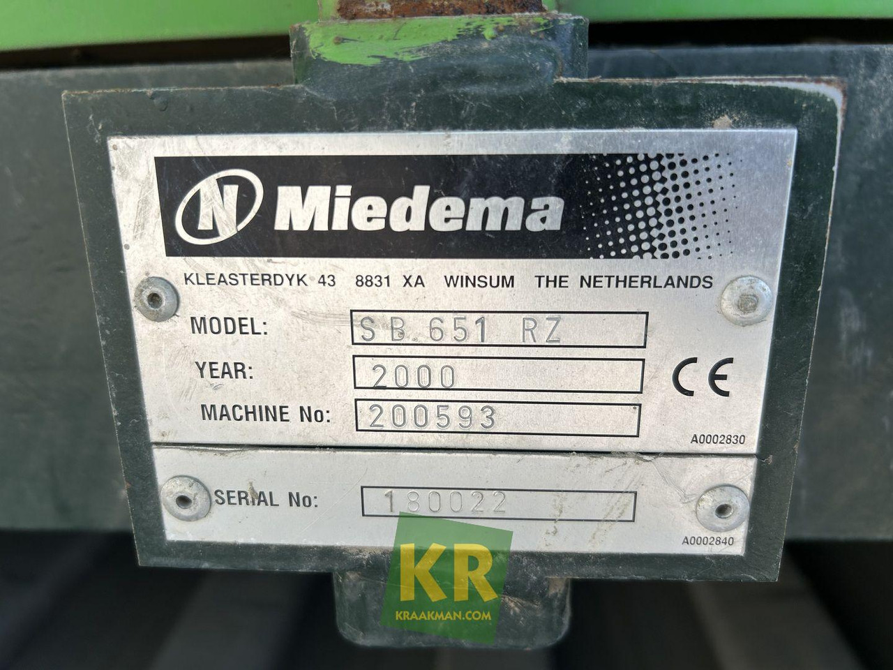 SB 651 Miedema - Post-harvest equipment: picture 4 SB 651 Miedema - Post-harvest equipment: picture 4