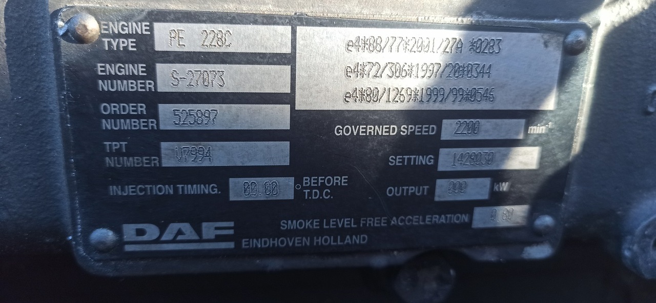 DAF 2 x CF 75 310 PE228 C - Engine and parts for Truck: picture 5 DAF 2 x CF 75 310 PE228 C - Engine and parts for Truck: picture 5