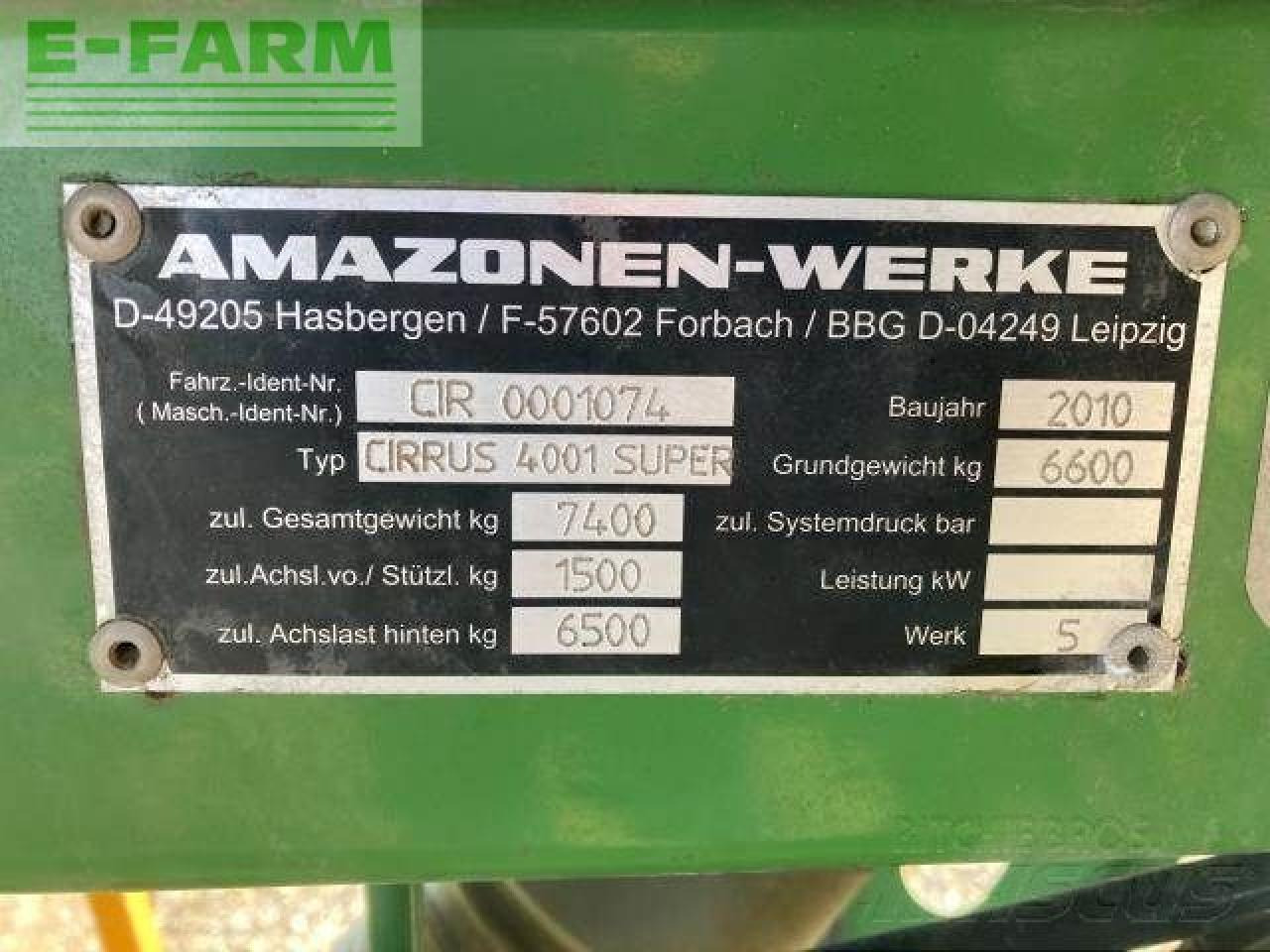 Combine seed drill Amazone cirrus 4001 super: picture 12