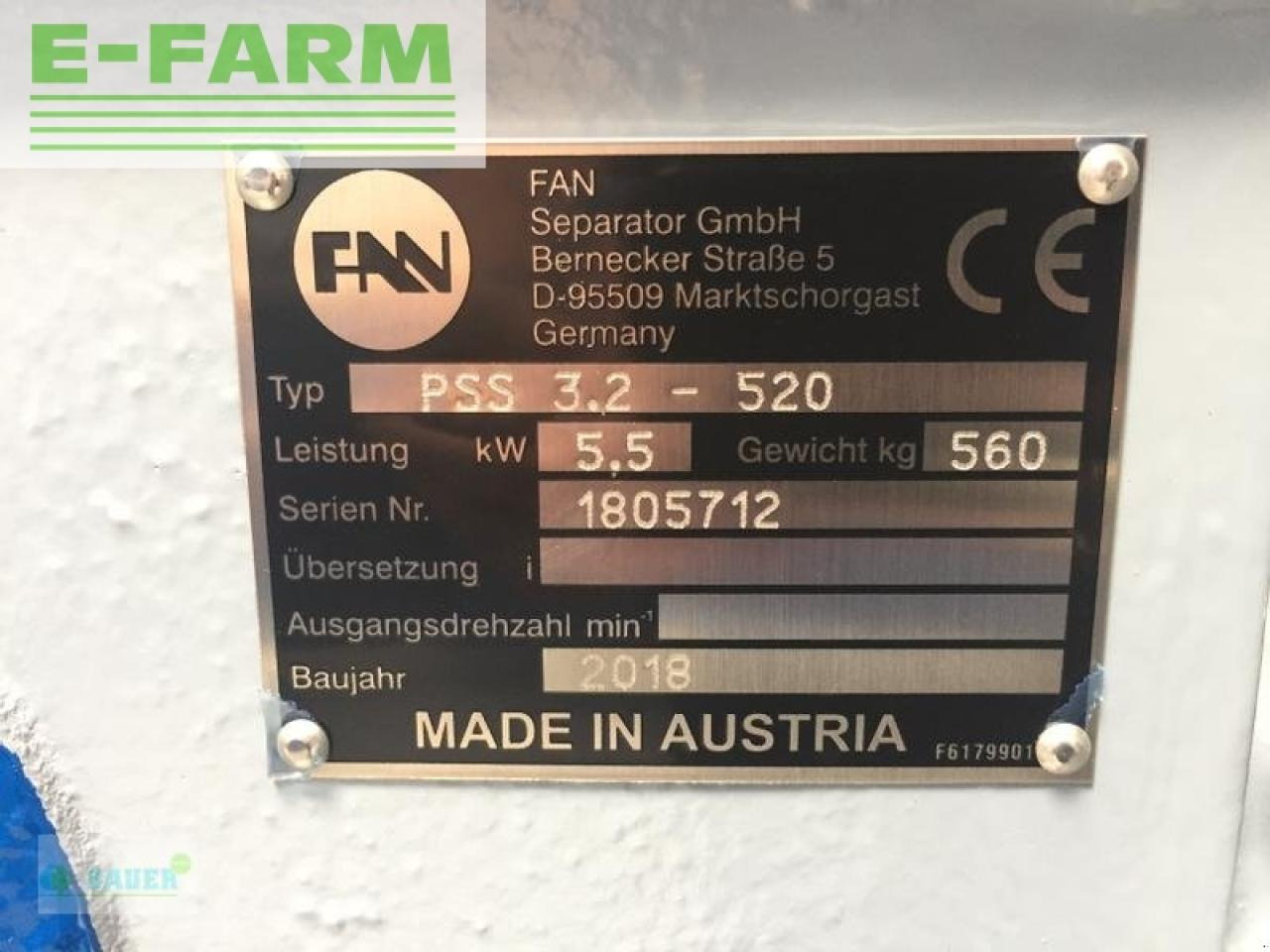 Fertilizing equipment Bauer separator 3.2-520: picture 10 Fertilizing equipment Bauer separator 3.2-520: picture 10