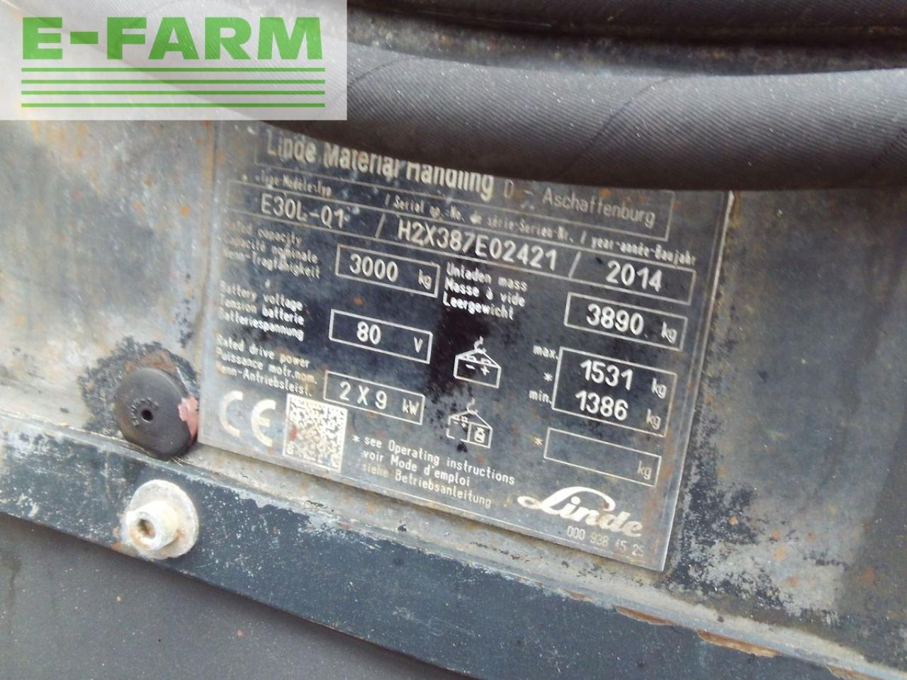 Forklift Linde e30l-01 triplex 5,93m + ss + zv ( batt. 6/19 ): picture 6