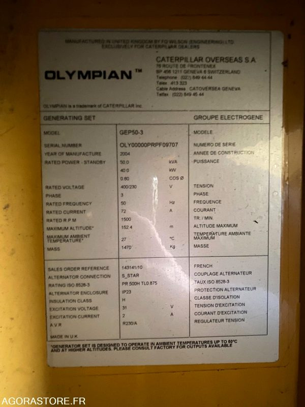 Groupe Electrogène 50 KVA ENERIA CAT - Generator set: picture 5 Groupe Electrogène 50 KVA ENERIA CAT - Generator set: picture 5