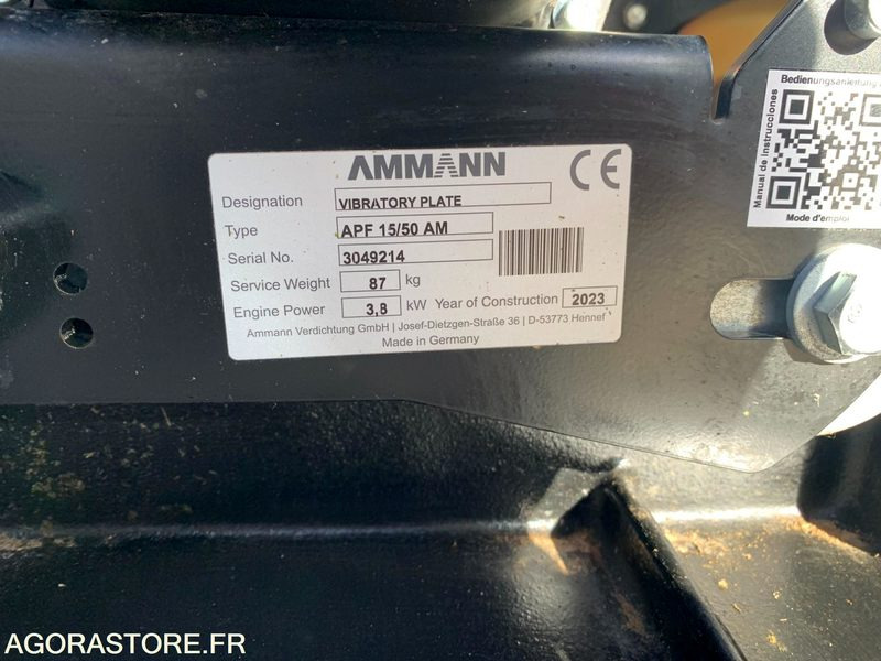 Plaque vibrante AMMANN APF 15/50 AM - NEUF - Roller: picture 3 Plaque vibrante AMMANN APF 15/50 AM - NEUF - Roller: picture 3