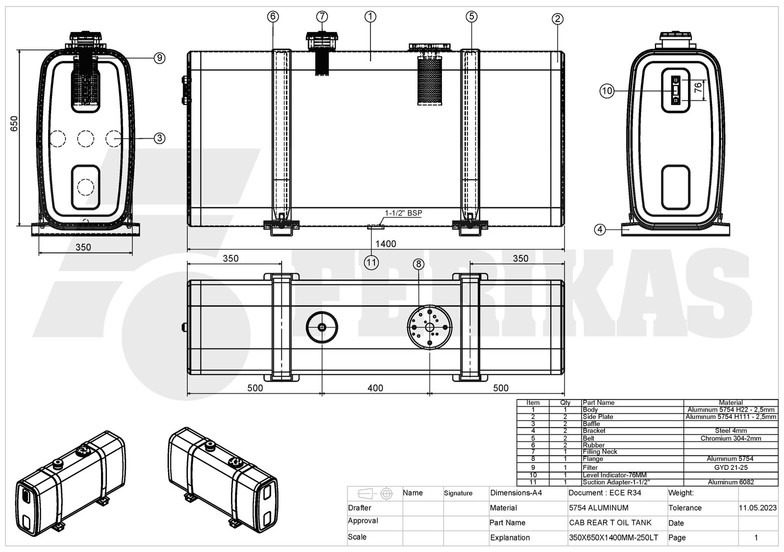 New Hydraulic tank for Truck Hydraulic aluminum oil tank 250L: picture 10 New Hydraulic tank for Truck Hydraulic aluminum oil tank 250L: picture 10