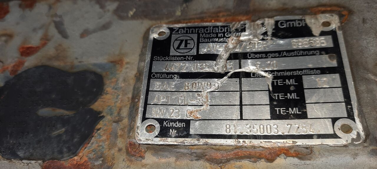 ZF Eaton Neoplan 660.4.22 Mersedes 407. Citara-2.84 DAF-1339G.2.93 Scania - Rear axle for Bus: picture 3 ZF Eaton Neoplan 660.4.22 Mersedes 407. Citara-2.84 DAF-1339G.2.93 Scania - Rear axle for Bus: picture 3