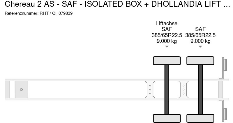 Closed box semi-trailer Chereau 2 AS - SAF - ISOLATED BOX + DHOLLANDIA LIFT 2.000 KG: picture 11