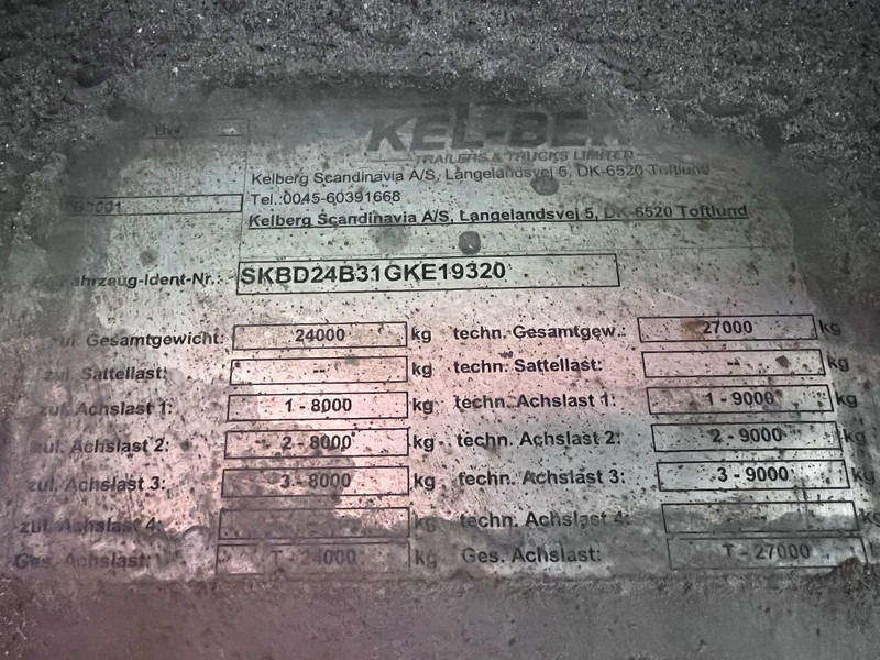 Dropside/ Flatbed trailer KEL-BERG 3 AXLE - OPEN BOX 7,55 METER + LIFTING AXLE: picture 14 Dropside/ Flatbed trailer KEL-BERG 3 AXLE - OPEN BOX 7,55 METER + LIFTING AXLE: picture 14