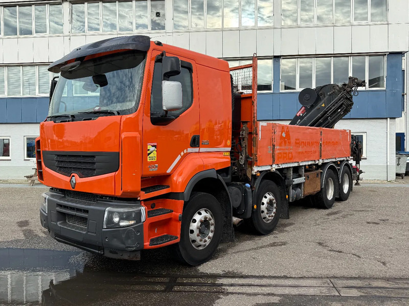 Dropside/ Flatbed truck, Crane truck Renault Premium 430 8X4 EEV + HIAB 477 E-7 HIPRO + REMOTE: picture 12