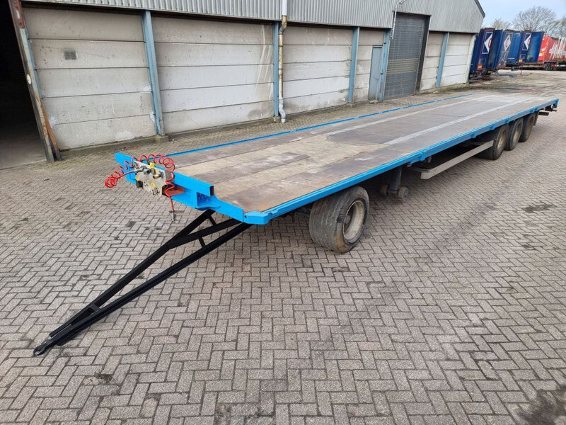 Dropside/ Flatbed trailer Van Hool 13.60 M LONG - 1 M HIGH - SUPER SINGLE TIRES - DRUM BRAKES: picture 11