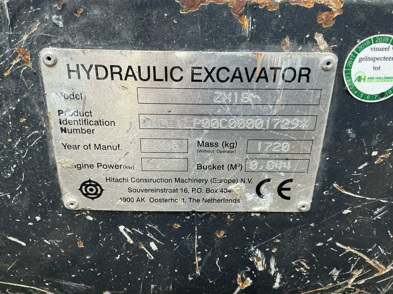 Excavator 2006 HITACHI ZX18 CRAWLER EXCAVATOR: picture 36