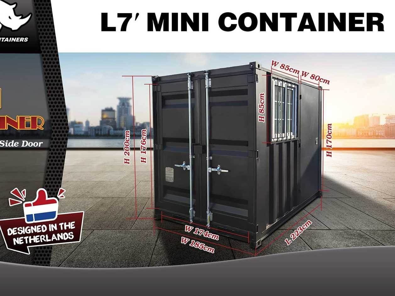 Shipping container Rhino-Cross-Containers 7ft Zwart: picture 8