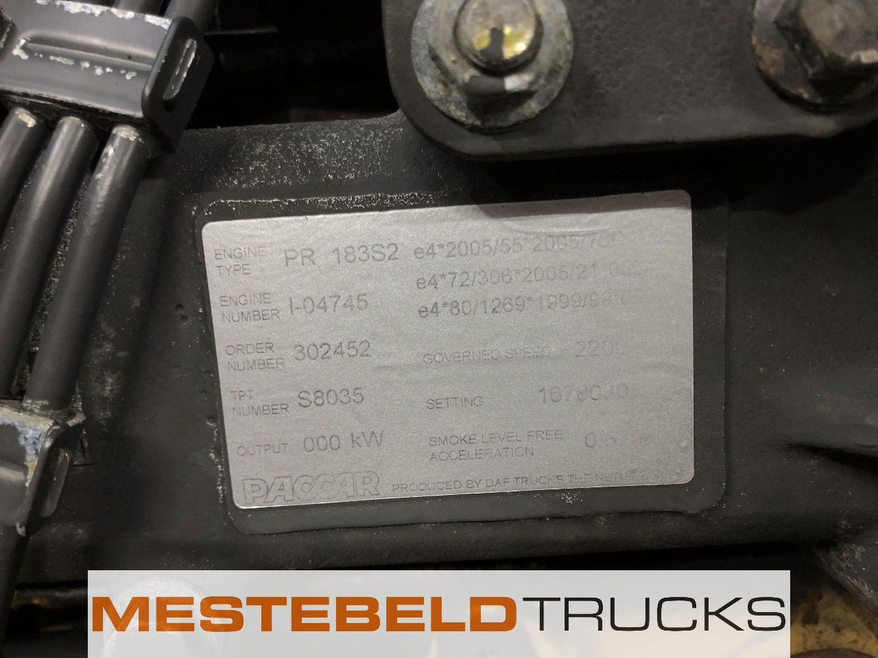 DAF Motor PR 183 S2 - Engine for Truck: picture 5 DAF Motor PR 183 S2 - Engine for Truck: picture 5