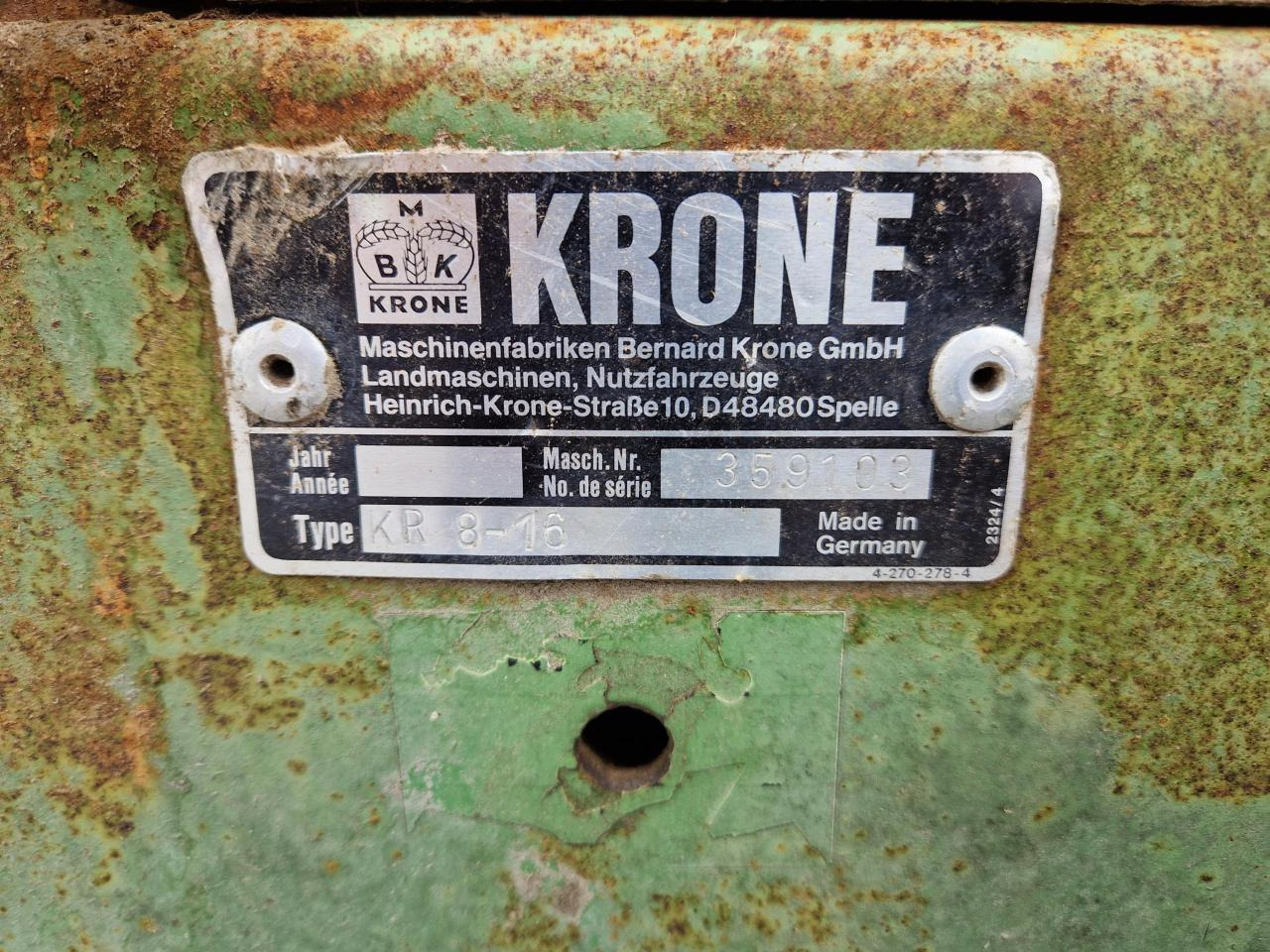 Krone KR 8-16S - Round baler: picture 2 Krone KR 8-16S - Round baler: picture 2