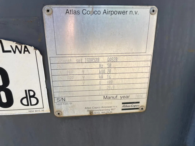Atlas-Copco QAS 20 Kubota mobiele 20 kVA Silent Rental generatorrset Stage 3A - Generator set: picture 5 Atlas-Copco QAS 20 Kubota mobiele 20 kVA Silent Rental generatorrset Stage 3A - Generator set: picture 5