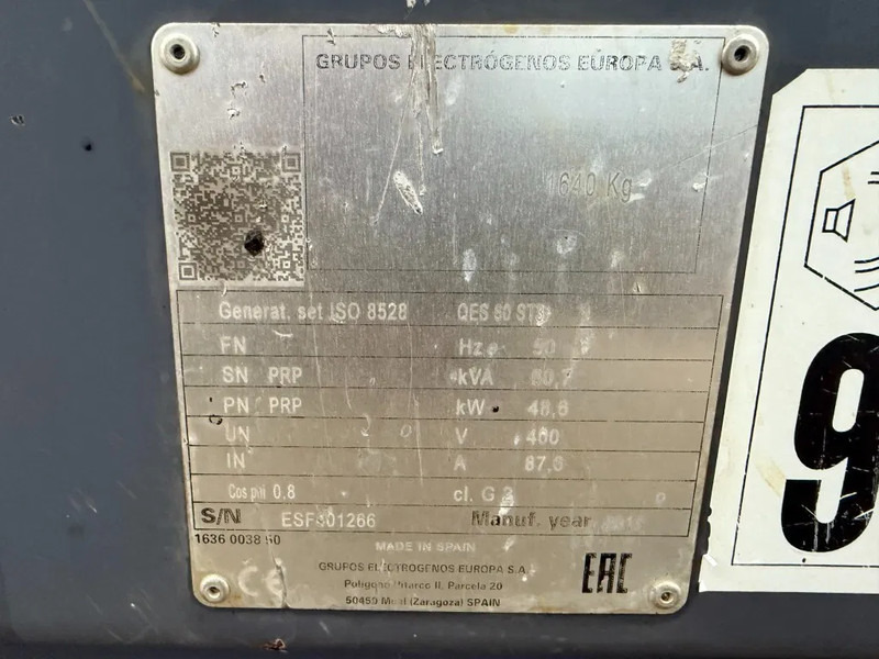 Atlas-Copco QES 60 STD John Deere 60 KVA Silent Rental generatorset - Generator set: picture 4 Atlas-Copco QES 60 STD John Deere 60 KVA Silent Rental generatorset - Generator set: picture 4